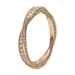 Graff Sprial Pave Diamant 18k Roségold Ring Größe 49