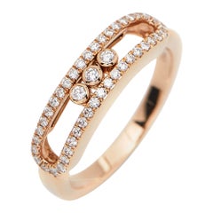 Messika Baby Move Pavé Diamond 18k Rose Gold Ring Size 52