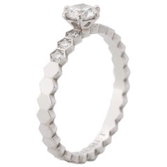Chaumet Bee My Love solitaire en or blanc 18 carats avec diamants 0,33 carat, taille 51