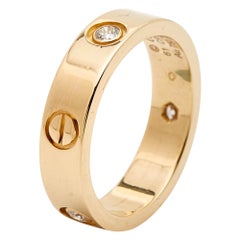 Cartier Love 3 Diamanten 18k Gelbgold Ring Größe 61