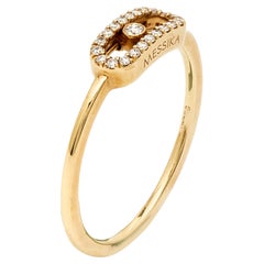Messika Move Uno Diamonds 18k Yellow Gold Ring Size 52