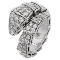 Anillo Bvlgari Serpenti Viper Diamantes Oro Blanco 18k Talla 48