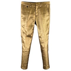 MARC by MARC JACOBS Taille 30 - Pantalon plat avant en polyester mélangé or métallisé