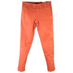 BOGLIOLI Größe 30 Orange Rostfarbene Casual-Hose aus Baumwollmischung mit flacher Front