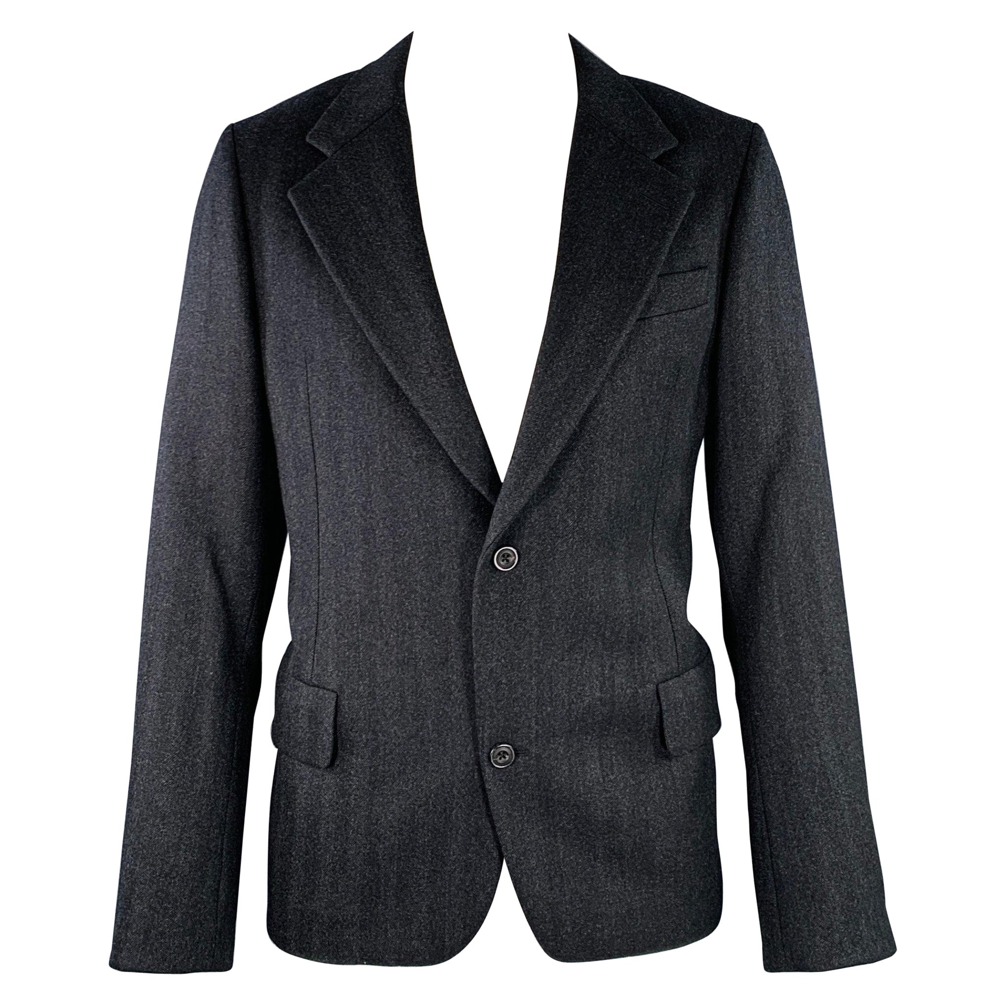 ALEXANDER MCQUEEN Size 44 Black Wool Cashmere Sport Coat For Sale