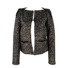 Diane von Furstenberg Giacca Blazer in lana nera e oro Taglia S Joele