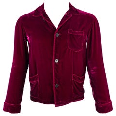 DRIES VAN NOTEN Size 38 Purple Fuchsia Velvet Long Sleeve Shirt