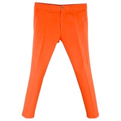 DRIES VAN NOTEN Size 32 Orange Cotton Casual Pants