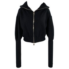 Alexander McQueen Cardigan Zip Up in lana e cashmere nero taglia M