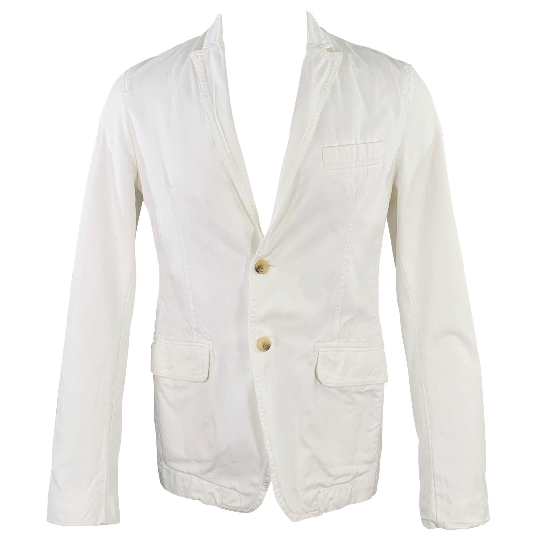 D&G by DOLCE & GABBANA Veste à revers en coton blanc Taille 38