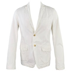 D&G by DOLCE & GABBANA Size 38 White Cotton Peak Lapel Jacket
