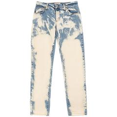 ROMEO GIGLI Bleach Wash Straight Leg Denim Blue Jean Pants - RARE