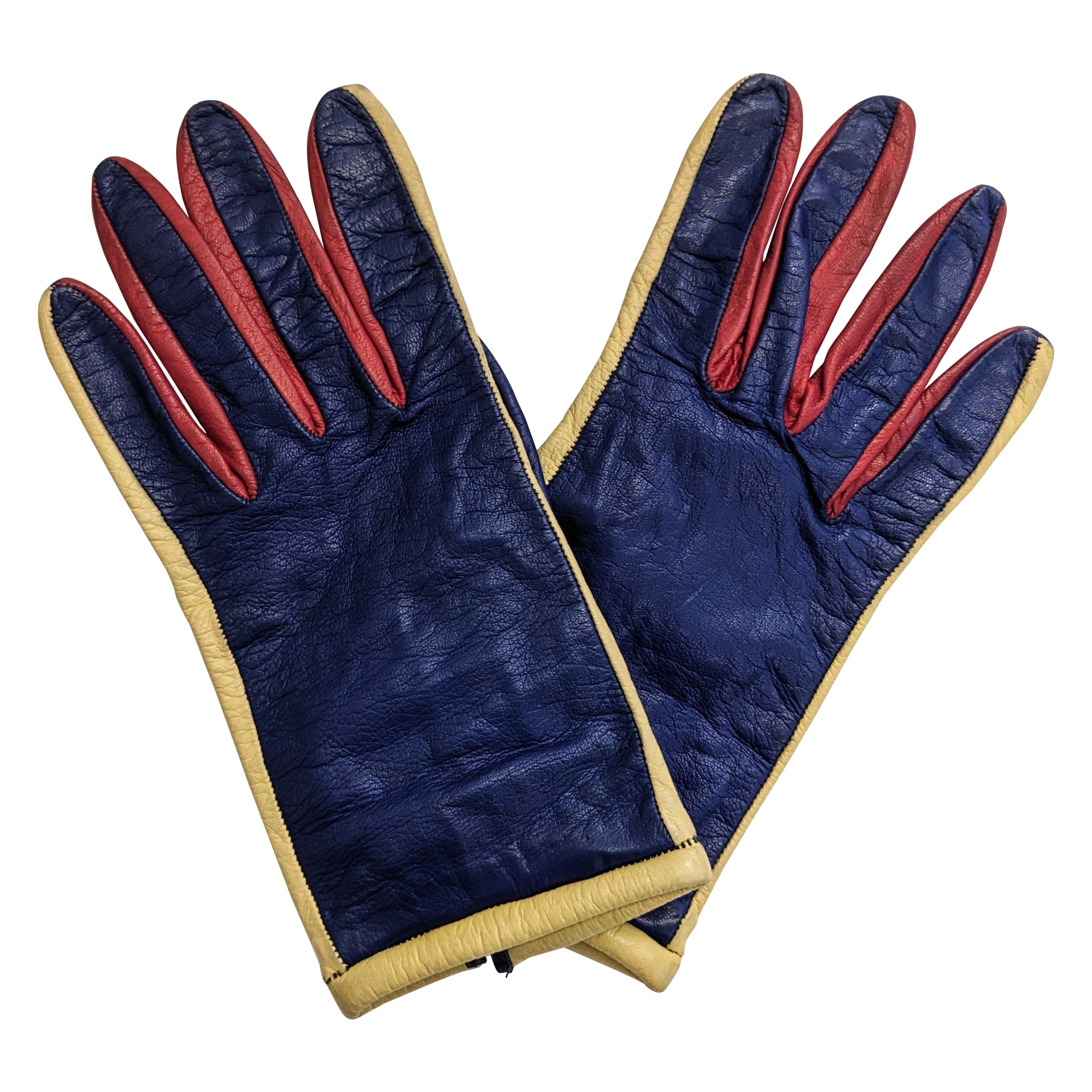 Graphic Color Blocked Gloves For Sale