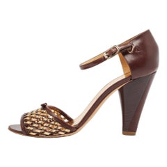 Marc by Marc Jacobs Sandales à lanières en cuir Brown/Gold Taille 37.5
