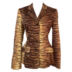 Giacca blazer vintage anni '90 con stampa animalier di Moschino Jeans