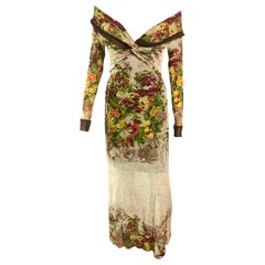 Jean Paul Gaultier S/S 1999 Runway Vintage Floral semi-transparente