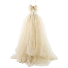 Retro Dolce & Gabbana Autumn-Winter 1992 ivory tulle halter neck gown