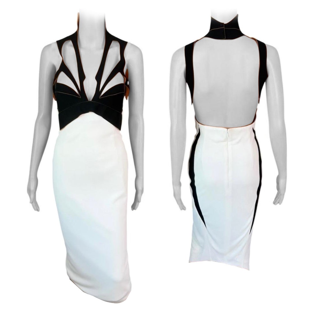 Mugler F/W 2012 Runway Cutout Bustier Backless Midi Dress For Sale