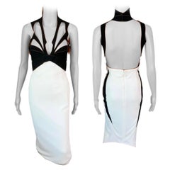 Vestido Mugler F/W 2012 Runway Cutout Bustier Backless Midi Dress