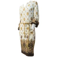 60s Indian Print Lamé Knit Dress 4