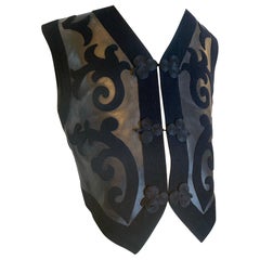 Gilet anni '80 Jean Paul Gaultier - Homme Western in pelle e feltro di lana con sella nera
