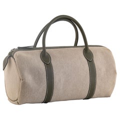 Autor. Hermès Polochon Tasche - 30cm Canvas Natural/ Leder Neu