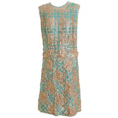 1960s Italian Couture Sequins Mod Cocktail Dress 1