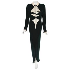 Robe coupée en biais Halston Couture des années 1970