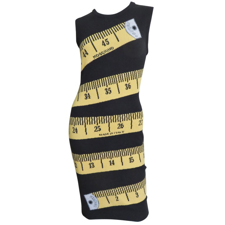 Moschino Couture Jeremy Scott Measuring Tape Dress For Sale at 1stdibs