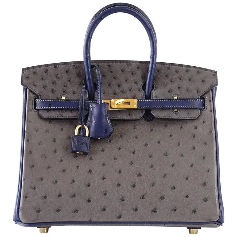 Ostrich Pattern Birkin Inspired Handbag