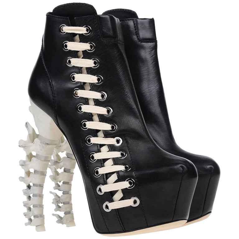New Dsquared2 Limited Edition Icon Spine Heel Black Leather Ankle Boots 36  - 6 at 1stDibs | dsquared spine heels, dsquared2 spine heels, spine heel  boots