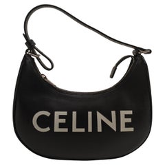 Bolso unisex Celine Ava Alphabet Logo en piel negra