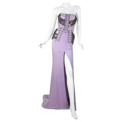 Vintage S/S 2010 Look# 47 Versace Embellished Long Dress Gown 40 -4