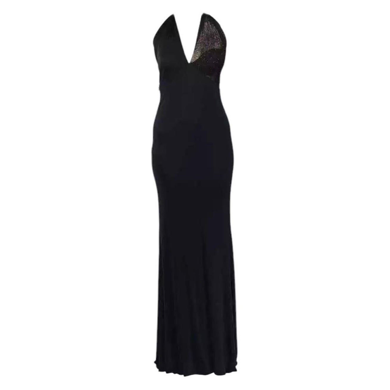 Vintage Gianni Versace Couture GV Millennium Black Embellished Gown  NWT For Sale