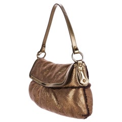 Nuevo Bolso Fendi Bronce Metalizado Chef Baguette Totalmente Forrado en Piel de Oveja
