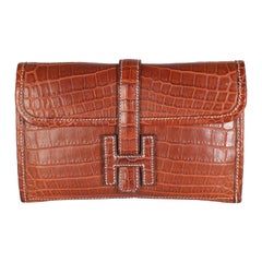 Hermès Fauve Crocodile Niloticus Lisse Mini Jige Clutch