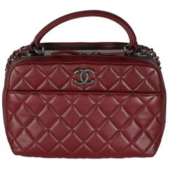 Chanel Burgundy Quilted Lambskin Medium Trendy CC Bowling Bag