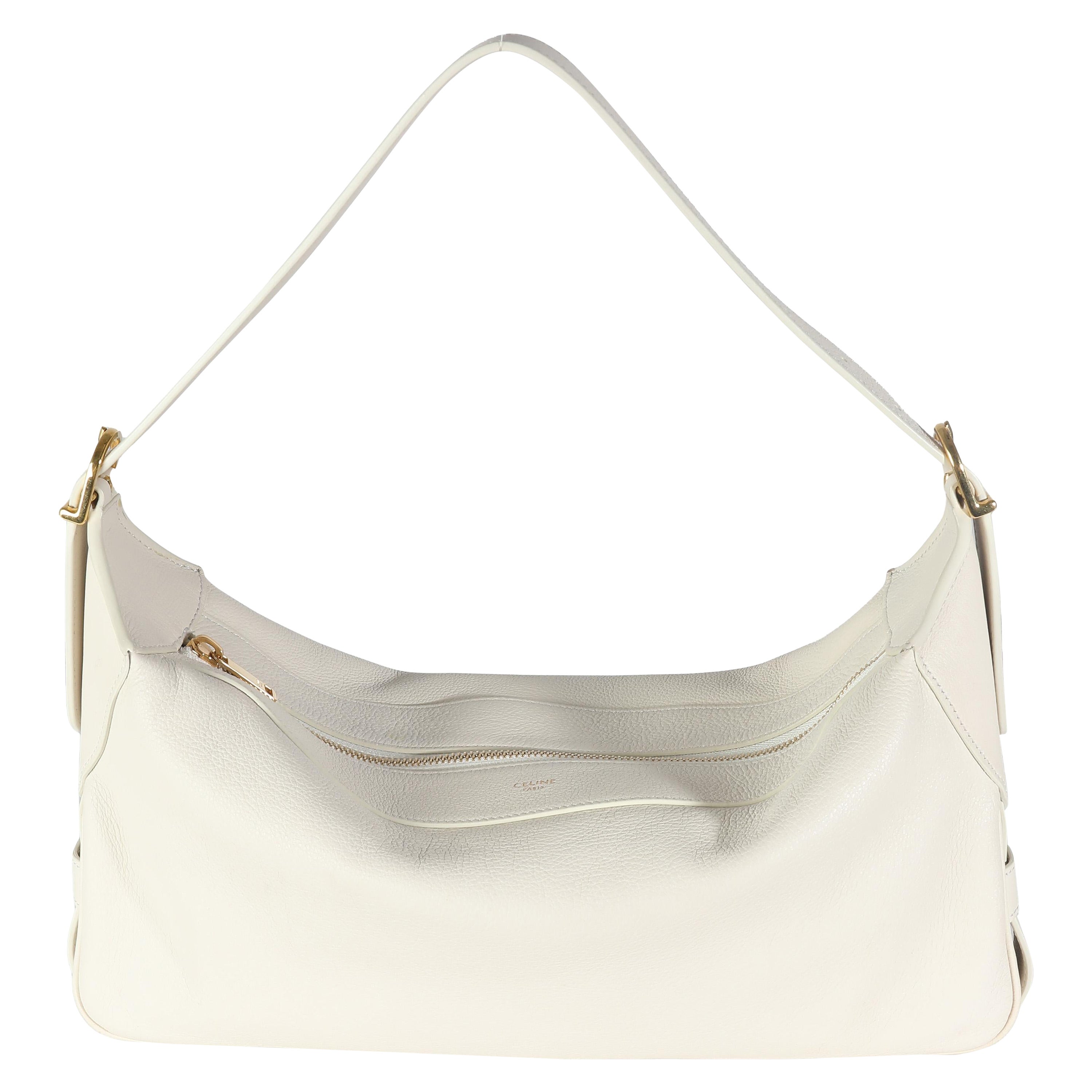Celine White Supple Calfskin Medium Romy For Sale
