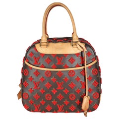 Louis Vuitton Red Tuffetage Monogram Canvas Deauville Cube