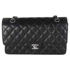 Chanel Black Quilted Caviar Medium Classic Double Flap Handbag