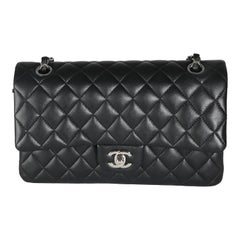 Chanel Black Quilted Lambskin Medium Classic Double Flap Bag
