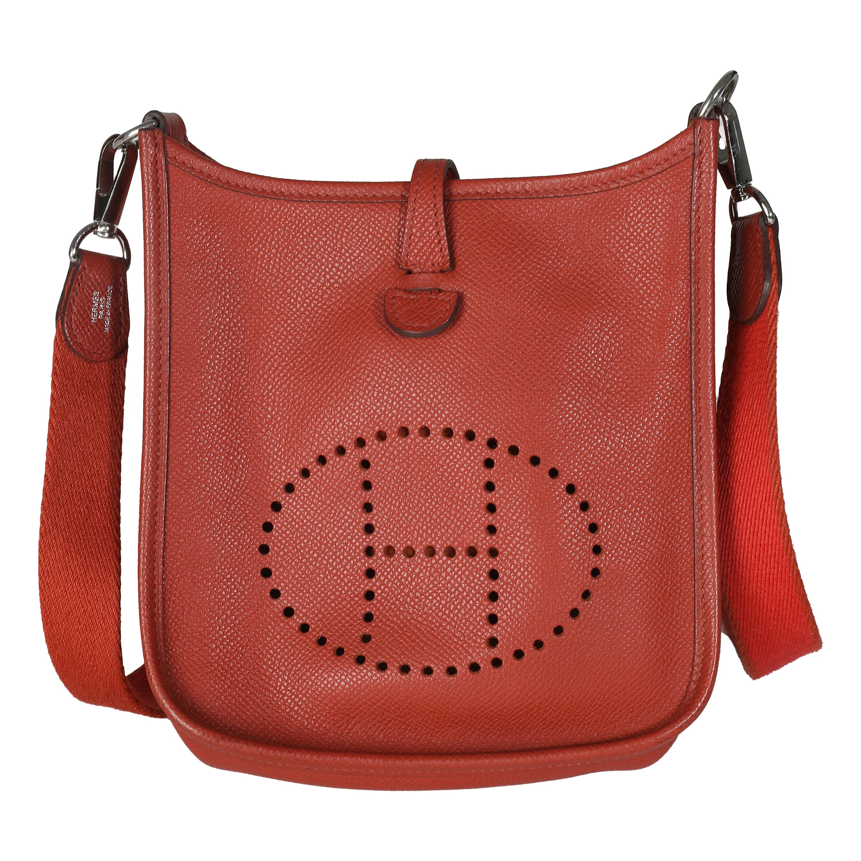 Hermès Cuivre Epsom Mini Evelyne TPM PHW For Sale
