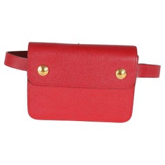 Hermès Rouge Vif Courchevel Pochette Belt Bag GHW