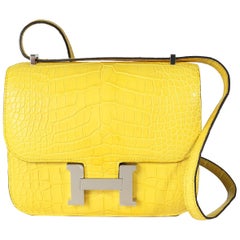 Hermès Mimosa Matte Mississippiensis Alligator Mini Constance III PHW