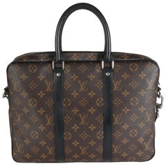 Louis Vuitton Monogram Macassar Porte Documents Voyage PM