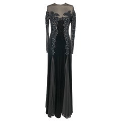Loris Azzaro Black Velvet Evening Dress