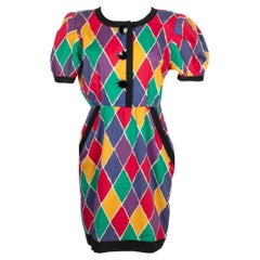 Yves Saint Laurent Cotton Harlequin Dress, 1988