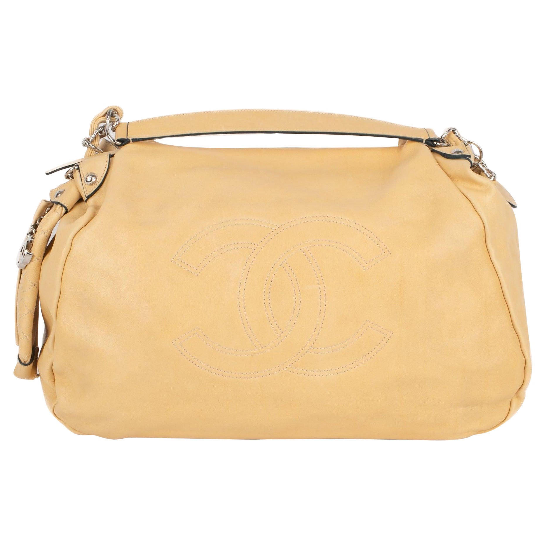 Chanel Beige Lamb Leather Bag, 2008/2009 For Sale