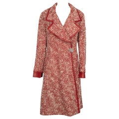 Chanel Red and White Tweed Coat, 2000