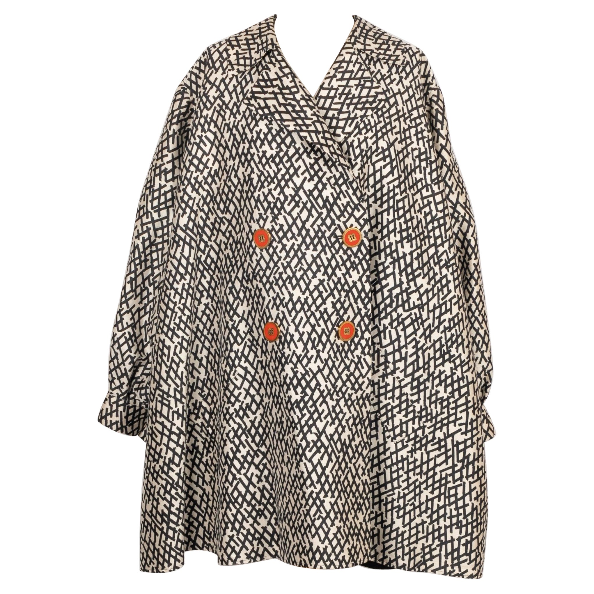 Lapidus White Wild Silk Coat Haute Couture, 1995 For Sale
